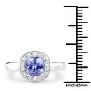 1.51 Carat Genuine Tanzanite and White Topaz .925 Sterling Silver ring-3