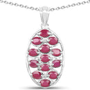 2.86 Carat Glass Filled Ruby .925 Sterling Silver Pendant-1