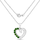 14K White Gold Plated 0.84 Carat Genuine Chrome Diopside .925 Sterling Silver Pendant-2