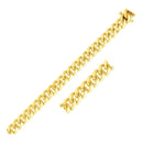 8.25mm 14k Yellow Gold Classic Miami Cuban Solid Bracelet-1