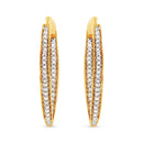 10K Yellow Gold 1/2 Cttw Round-Cut Diamond Modern Hoop Earrings (I-J Color, I2-I3 Clarity)-5