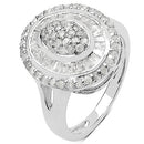 1.08 Carat Genuine White Diamond .925 Sterling Silver Ring-2
