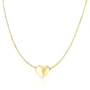 14k Yellow Gold Chain Necklace with Sliding Puffed Heart Charm-4