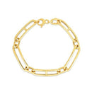14k Yellow Gold 7 1/4 inch Elongated Alternating Mariner Link Bracelet (7.40 mm)-1