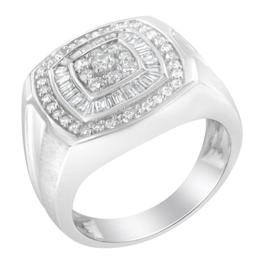 14K White Gold Men's 1 CTTW Diamond Band Ring