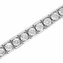 .925 Sterling Silver Miracle Set Diamond Accent Classic Tennis Bracelet (I-J Color, I2-I3 Clarity) - 7.25"-3