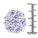 3.35 Carat Genuine Tanzanite .925 Sterling Silver Ring-3