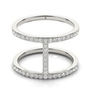 14k White Gold Dual Band Bridge Style Diamond Ring (3/8 cttw)-2
