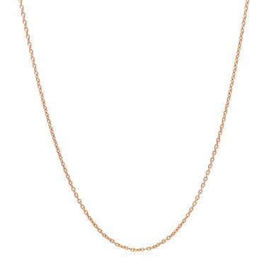 14k Rose Gold Oval Cable Link Chain 0.97mm - 0