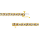 14K Yellow Gold Plated .925 Sterling Silver 8.0 Cttw Diamond Classic Link Tennis Bracelet (K-L Color, I2-I3 Clarity) - 7-1/4"-3