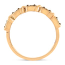 10K Rose Gold Flashed .925 Sterling Silver Miracle-Set Diamond 5-Stone Band Ring (1/4 Cttw, J-K Color, I1-I2 Clarity) - Size 7-1