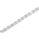 10k White Gold 2.00 Cttw Round-Cut Diamond "XOXO" Link 7" Bracelet (I-J Color, I2-I3 Clarity)-3
