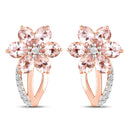 1.66 Carat Genuine Morganite and White Topaz .925 Sterling Silver Earrings-2