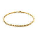 3.0mm 14k Yellow Gold Solid Diamond Cut Rope Bracelet-2