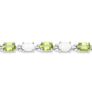 7.92 Carat Genuine Peridot and Opal .925 Sterling Silver Bracelet-4