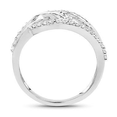 0.72 Carat Genuine White Diamond 14K White Gold Ring (E-F-G Color, VS-SI Clarity) - 0