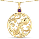 0.24 Carat Genuine Amethyst .925 Sterling Silver Pendant-1