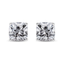 14K White Gold 1 1/2 Cttw Clarity Enhanced Princess Cut Diamond Solitaire Stud Earrings (I-J Color, I1-I2 Clarity)-2