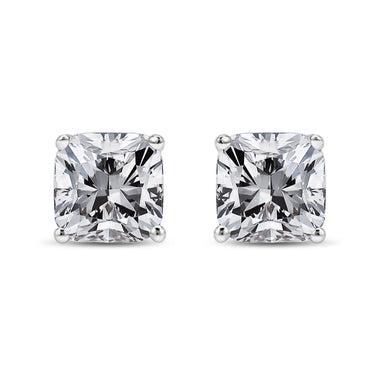 14K White Gold 1 1/2 Cttw Clarity Enhanced Princess Cut Diamond Solitaire Stud Earrings (I-J Color, I1-I2 Clarity) - 0