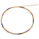 11.65 Carat Created Multi Sapphire .925 Sterling Silver Necklace-2