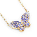 3.31 Carat Genuine Tanzanite and White Zircon .925 Sterling Silver Pendant-4