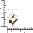 0.55 Carat Genuine Garnet and Black Spinel .925 Sterling Silver Pendant-3