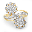 0.56 Carat Genuine White Diamond 14K Yellow Gold Ring (E-F Color, SI1-SI2 Clarity)-3