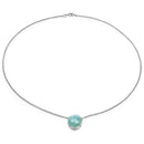 6.71 Carat Genuine Aquamarine and White Topaz .925 Sterling Silver Pendant-2