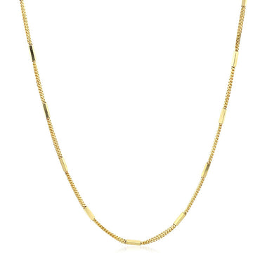 Diamond Cut Bar Links Pendant Chain in 14k Yellow Gold (1.3mm) - 0