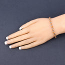 16.73 Carat Genuine Orange Sapphire and White Diamond 14K White Gold Bracelet-3