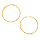 14k Yellow Gold Polished Hoop Earrings (30mm)-1