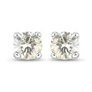 0.71 Carat Genuine White Diamond 14K White Gold Earrings-1