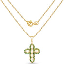 14K Yellow Gold Plated 3.11 Carat Genuine Ethiopian Opal and Chrome Diopside .925 Sterling Silver Pendant-2