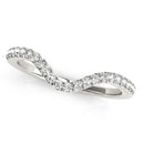 14k White Gold Wavy Design Round Diamond Wedding Ring (1/6 cttw)-1