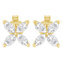 14K White Gold 1/2 Cttw Marquise Diamond 8 Stone Floral Leaf Stud Earrings (H-I Color, SI1-SI2 Clarity)-7