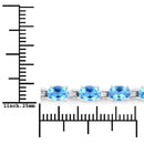 10.71 Carat Genuine Swiss Blue Topaz .925 Sterling Silver Bracelet-3