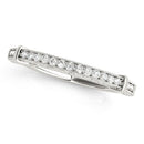 14k White Gold Bead Border Modern Wedding Band (1/8 cttw)-1
