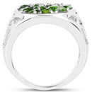 2.21 Carat Genuine Chrome Diopside .925 Sterling Silver Ring-2