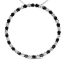 .925 Sterling Silver 3.0 Cttw Alternating Black and White Diamond Open Hoop Circle Pendant Necklace (H-I Color, I3 Clarity) - 18" Inches-2