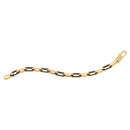 14k Yellow Gold Black Onyx Paperclip Gem Link Bracelet (7.00 mm)-3