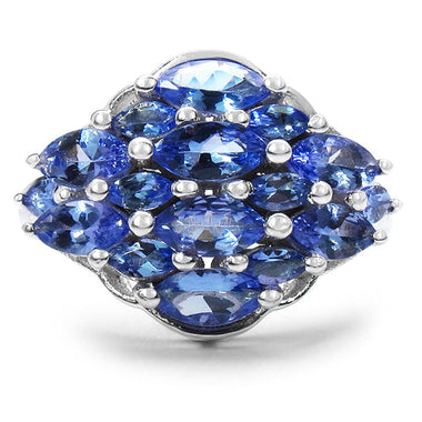 2.48 Carat Genuine Tanzanite .925 Sterling Silver Ring - 0