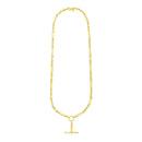 14k Yellow Gold Alternating Oval and Round Chain Necklace with Toggle-1