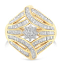 10K Yellow Gold Diamond Ring (1 Cttw, I-J Color, I2-I3 Clarity) - Size 7-3