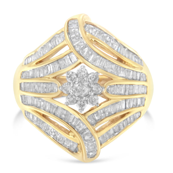 10K Yellow Gold Diamond Ring (1 Cttw, I-J Color, I2-I3 Clarity) - Size 7