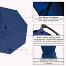 11ft Cantilever Hanging Umbrella 8 Rib Replacement Canopy Navy Olefin-3