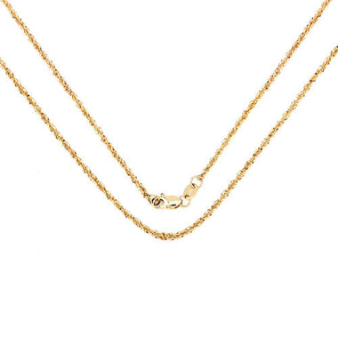 14K Yellow Gold 18inch 1.5mm Lite Rope Chain with Lobster Clasp - 0