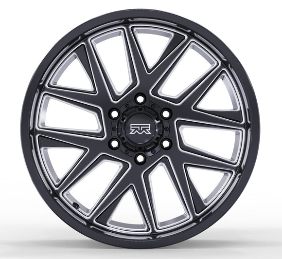 20x10 Mudder Trucker MT704 Asphalt Black Milled 6x139.7 6x5.5 ET-24 Wheel