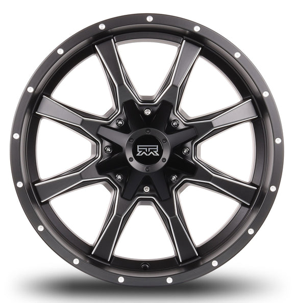 17x9 Mudder Trucker MT513 Black Milled 5x127 5x5 5x139.7 5x5.5 ET-12 Wheel