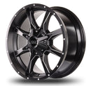 17x9 Mudder Trucker MT513 Black Milled 5x127 5x5 5x139.7 5x5.5 ET-12 Wheel-5
