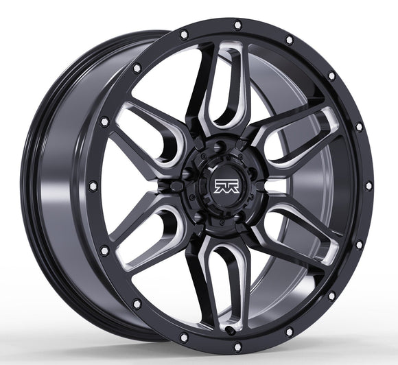 17x8.5 Mudder Trucker MT317 Barrier Black Milled 5x127 5x5 ET18 Wheel Rim